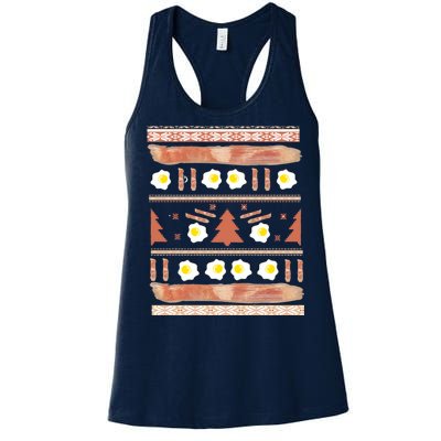 Ugly Bacon And Eggs Christmas Sweater Women's Racerback Tank