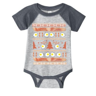 Ugly Bacon And Eggs Christmas Sweater Infant Baby Jersey Bodysuit