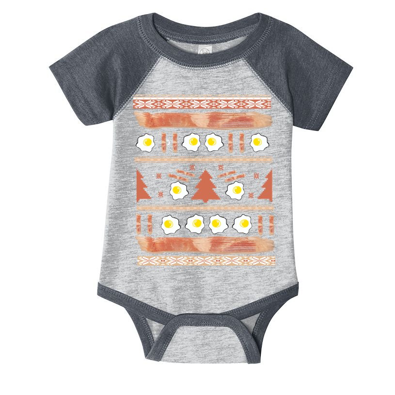 Ugly Bacon And Eggs Christmas Sweater Infant Baby Jersey Bodysuit
