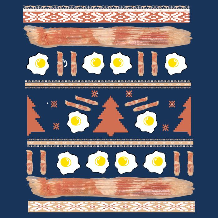 Ugly Bacon And Eggs Christmas Sweater Infant Baby Jersey Bodysuit