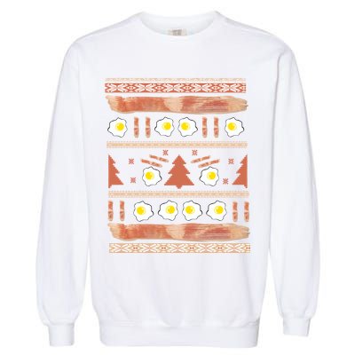Ugly Bacon And Eggs Christmas Sweater Garment-Dyed Sweatshirt