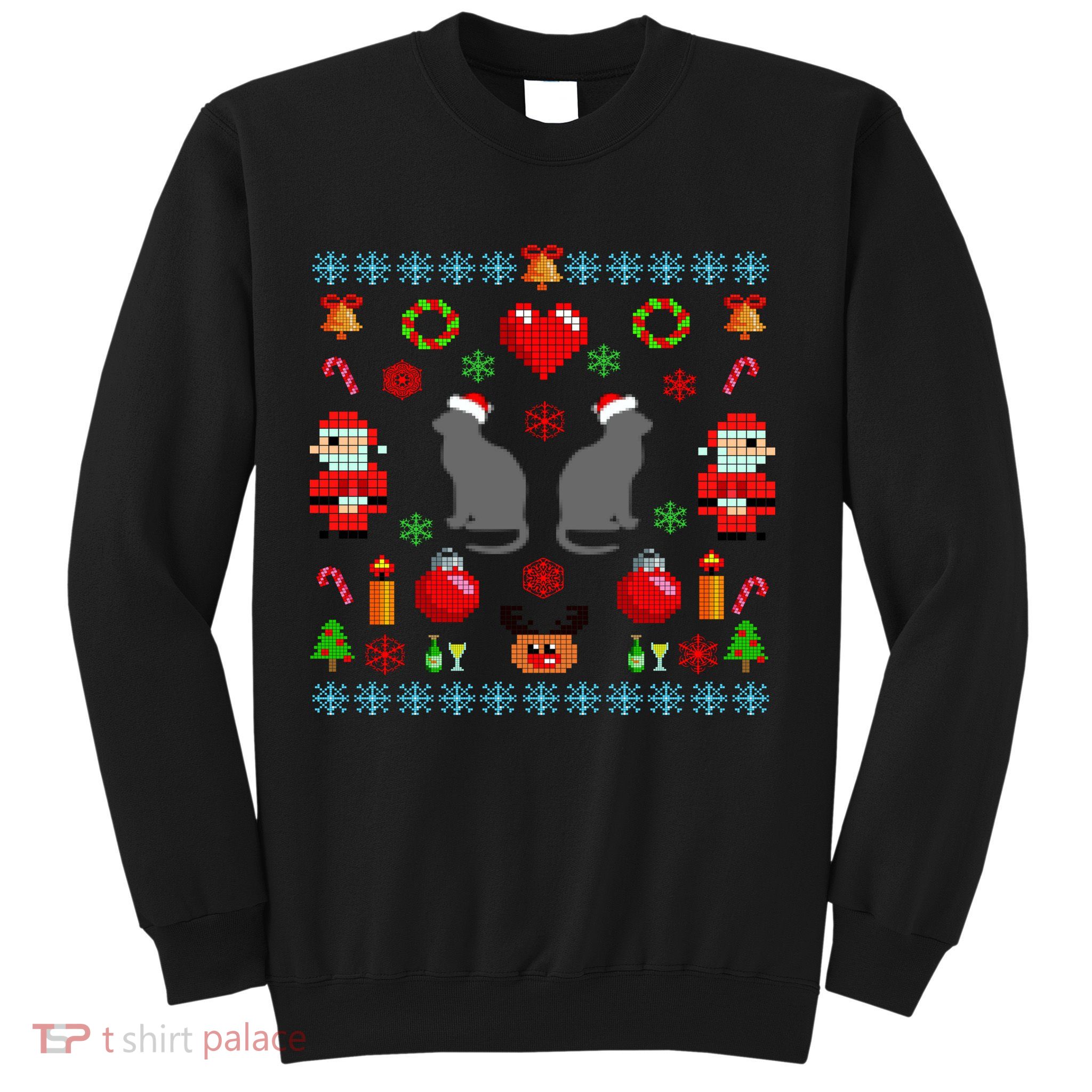 Ugly Cat Christmas Sweater 8 Bit Sweatshirt