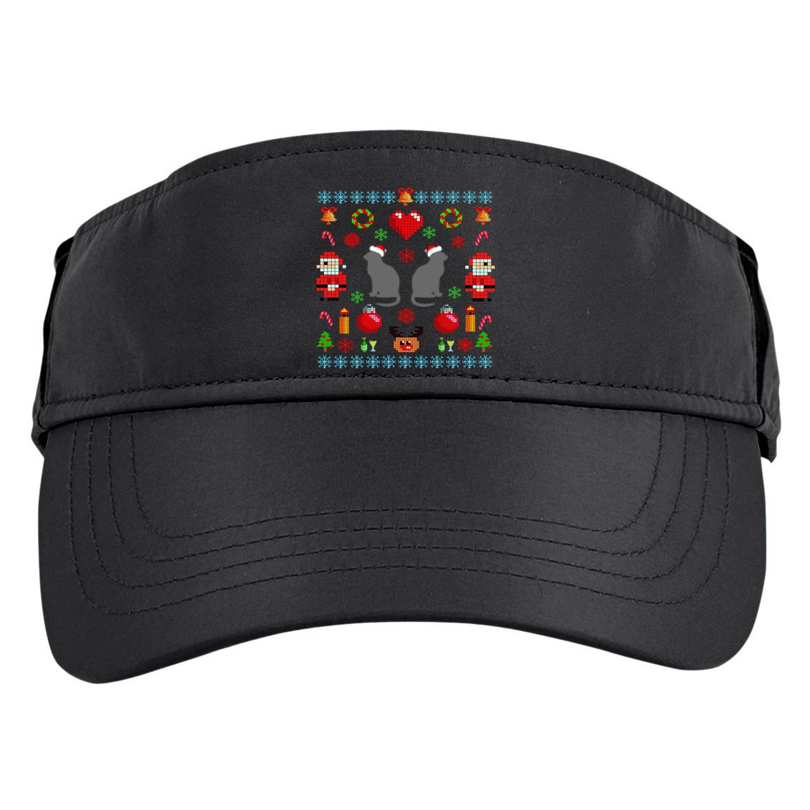 Ugly Cat Christmas Sweater 8 Bit Adult Drive Performance Visor
