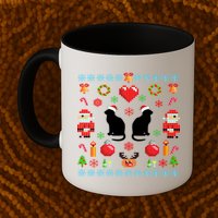 Ugly Cat Christmas Sweater 8 Bit Mug
