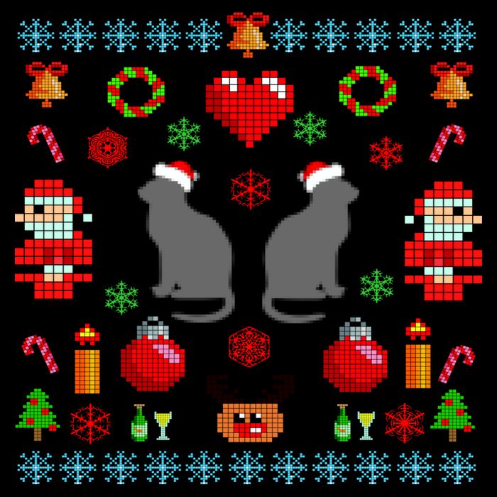 Ugly Cat Christmas Sweater 8 Bit Cooling Performance Long Sleeve Crew