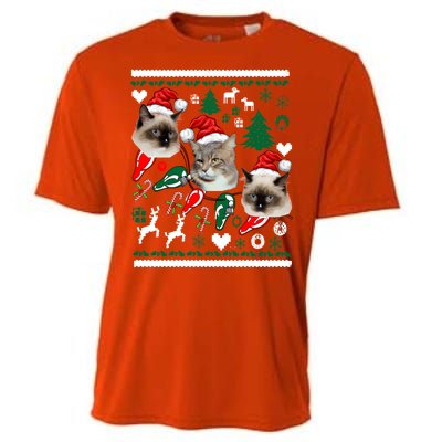 Ugly Cat Christmas Sweatshirt Sweater Cooling Performance Crew T-Shirt