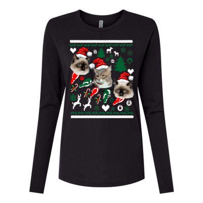 Ugly Cat Christmas Sweatshirt Sweater Womens Cotton Relaxed Long Sleeve T-Shirt