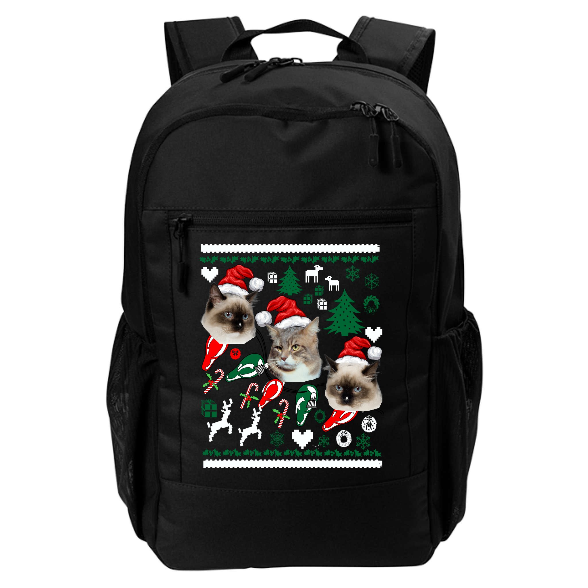 Ugly Cat Christmas Sweatshirt Sweater Backpack