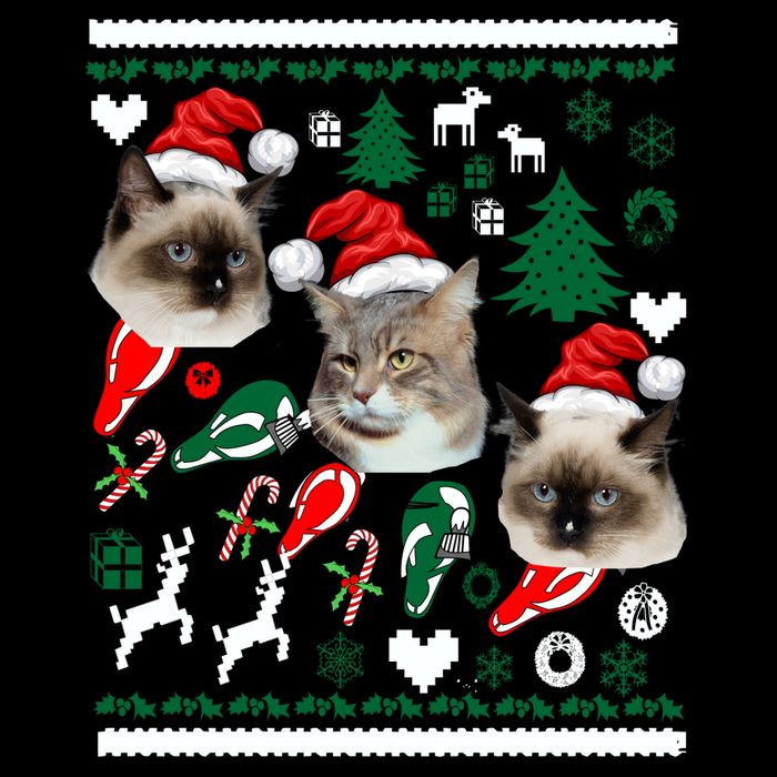 Ugly Cat Christmas Sweatshirt Sweater Sustainable Bucket Hat
