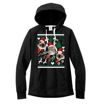 Ugly Cat Christmas Sweatshirt Sweater Women's Fleece Hoodie