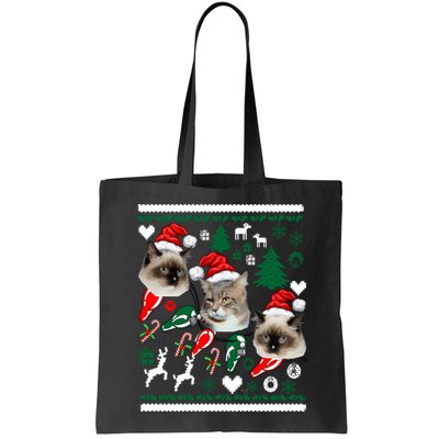 Ugly Cat Christmas Sweatshirt Sweater Bag