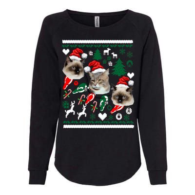 Ugly Cat Christmas Sweatshirt Sweater Womens California Wash Sweatshirt