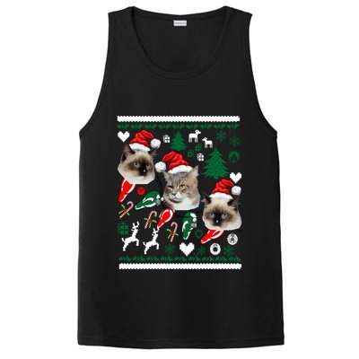 Ugly Cat Christmas Sweatshirt Sweater PosiCharge Competitor Tank