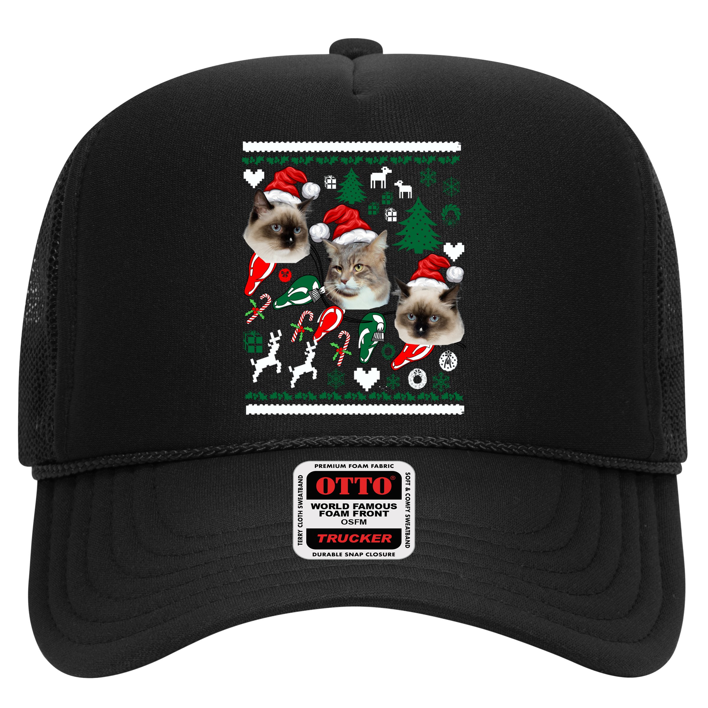 Ugly Cat Christmas Sweatshirt Sweater Hat