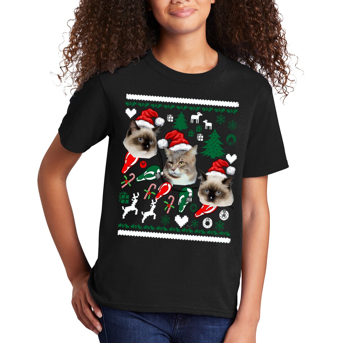 Ugly Cat Christmas Sweatshirt Sweater Kids T-Shirt