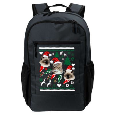 Ugly Cat Christmas Sweatshirt Sweater Daily Commute Backpack