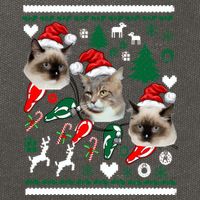 Ugly Cat Christmas Sweatshirt Sweater Cotton Canvas Backpack