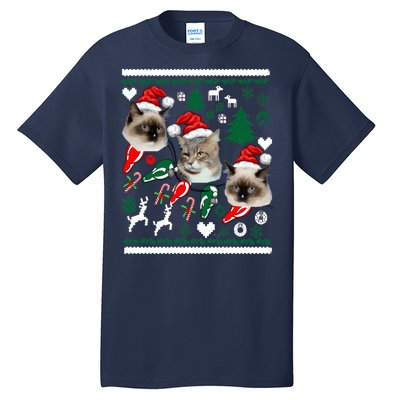 Ugly Cat Christmas Sweatshirt Sweater Tall T-Shirt