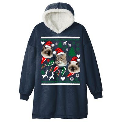 Ugly Cat Christmas Sweatshirt Sweater Hooded Wearable Blanket