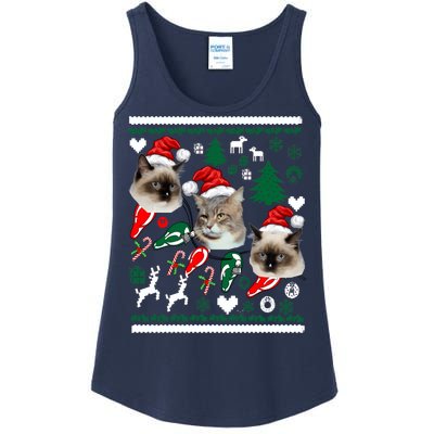 Ugly Cat Christmas Sweatshirt Sweater Ladies Essential Tank