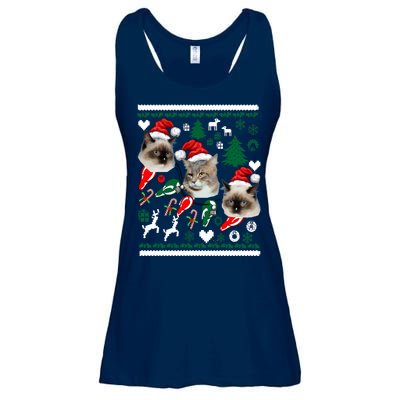 Ugly Cat Christmas Sweatshirt Sweater Ladies Essential Flowy Tank