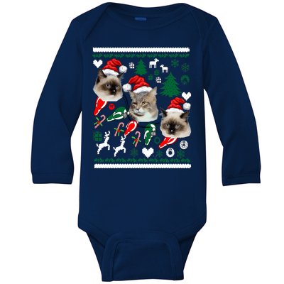 Ugly Cat Christmas Sweatshirt Sweater Baby Long Sleeve Bodysuit