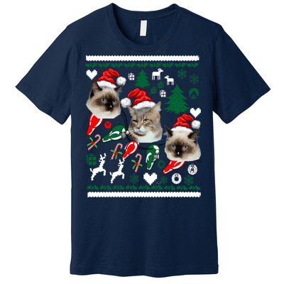 Ugly Cat Christmas Sweatshirt Sweater Premium T-Shirt