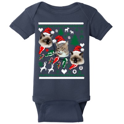 Ugly Cat Christmas Sweatshirt Sweater Baby Bodysuit