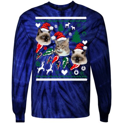 Ugly Cat Christmas Sweatshirt Sweater Tie-Dye Long Sleeve Shirt