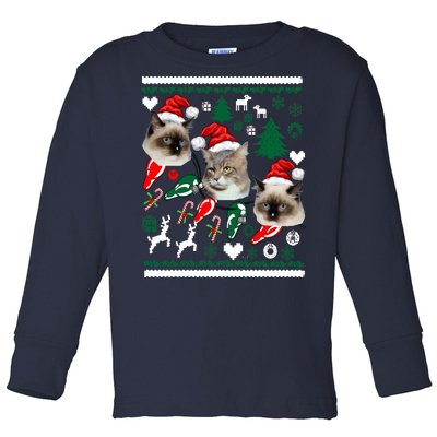 Ugly Cat Christmas Sweatshirt Sweater Toddler Long Sleeve Shirt