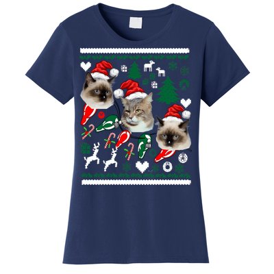 Ugly Cat Christmas Sweatshirt Sweater Women's T-Shirt