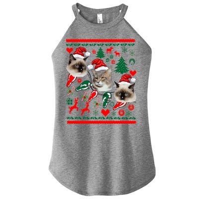 Ugly Cat Christmas Sweatshirt Sweater Women's Perfect Tri Rocker Tank