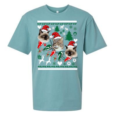 Ugly Cat Christmas Sweatshirt Sweater Sueded Cloud Jersey T-Shirt