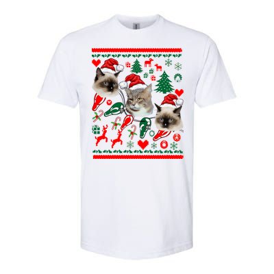 Ugly Cat Christmas Sweatshirt Sweater Softstyle CVC T-Shirt