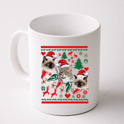 Ugly Cat Christmas Sweatshirt Sweater Coffee Mug