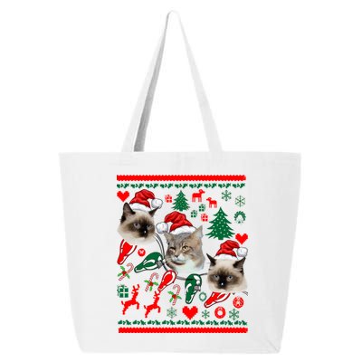 Ugly Cat Christmas Sweatshirt Sweater 25L Jumbo Tote