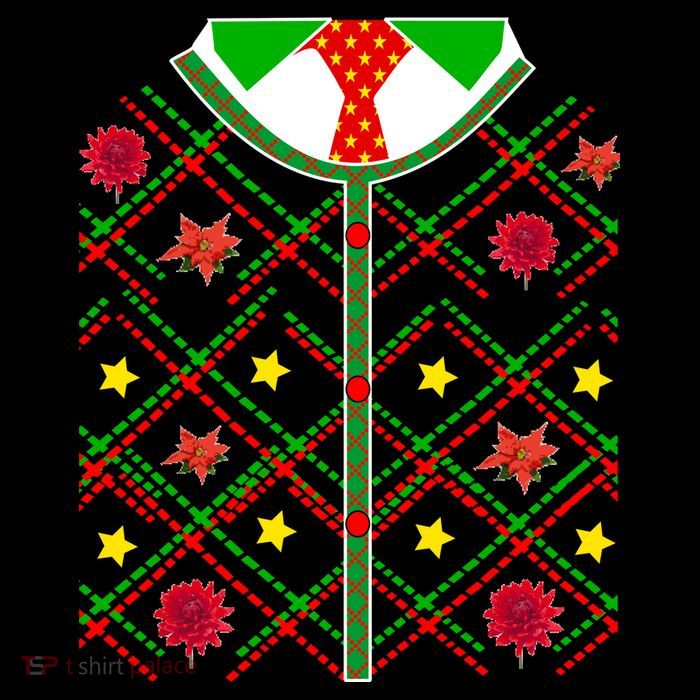 Ugly Christmas Cardigan Tie Sweater T-Shirt