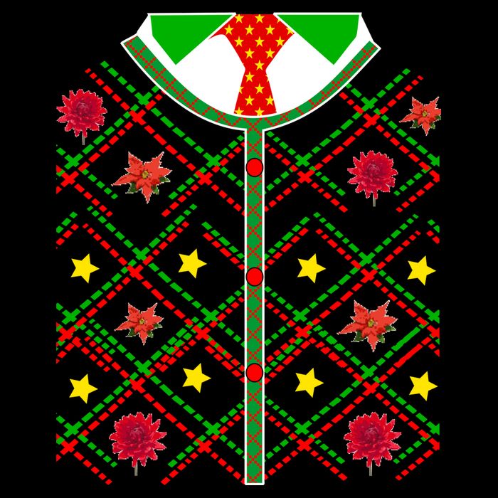 Ugly Christmas Cardigan Tie Sweater Flat Bill Trucker Hat