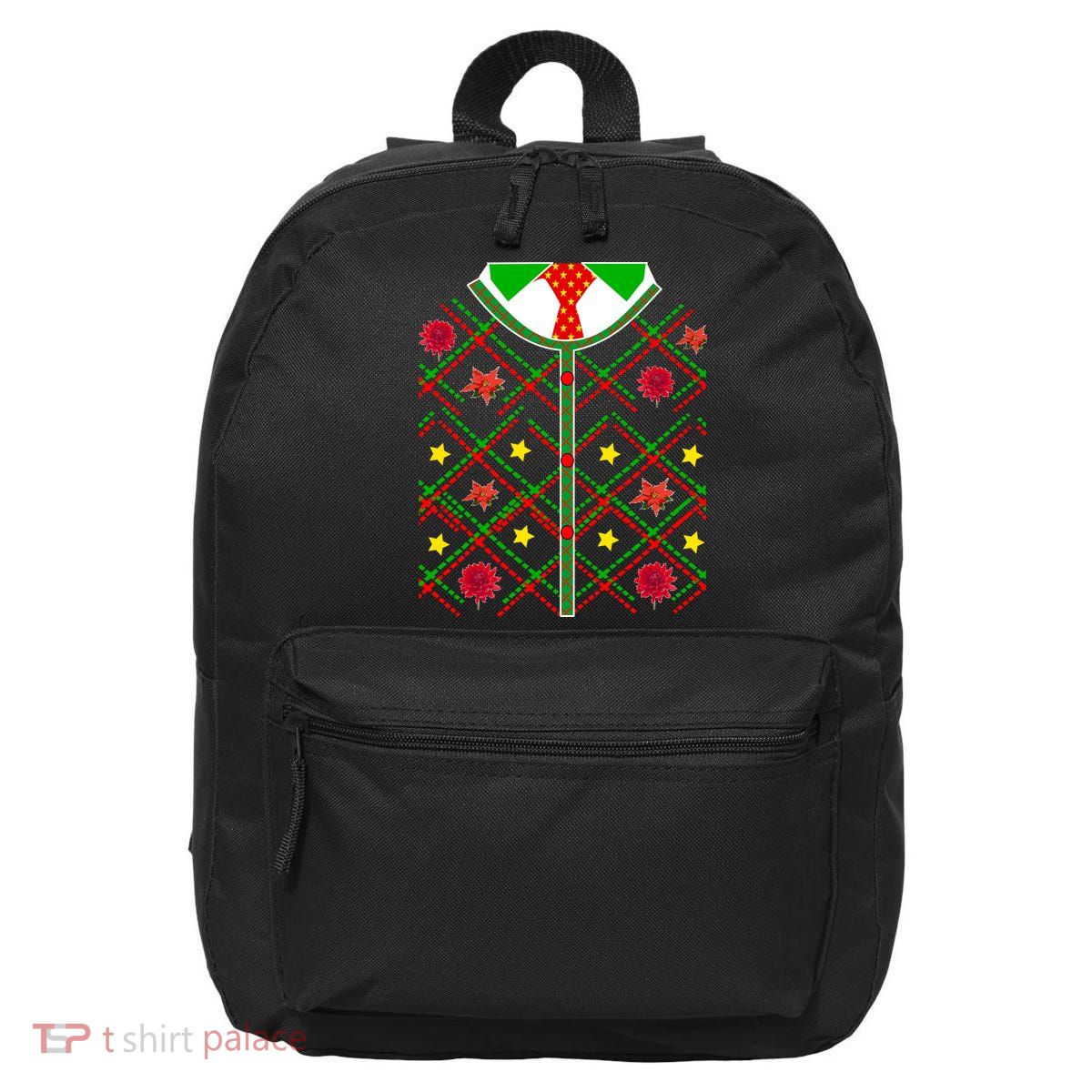 Ugly Christmas Cardigan Tie Sweater 16 in Basic Backpack