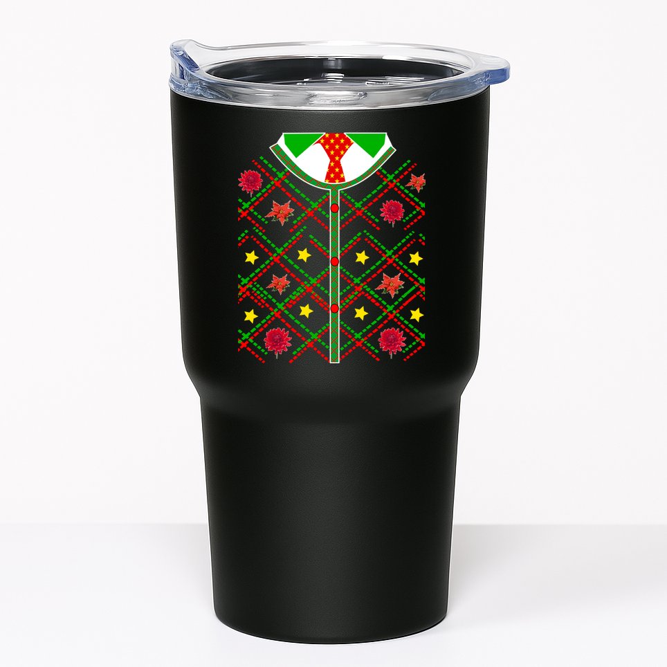 Ugly Christmas Cardigan Tie Sweater Tumbler