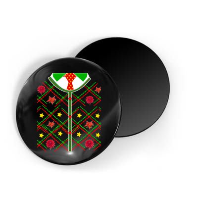 Ugly Christmas Cardigan Tie Sweater Magnet