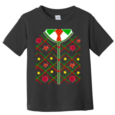 Ugly Christmas Cardigan Tie Sweater Toddler T-Shirt