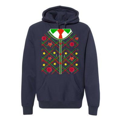 Ugly Christmas Cardigan Tie Sweater Premium Hoodie