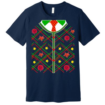 Ugly Christmas Cardigan Tie Sweater Premium T-Shirt