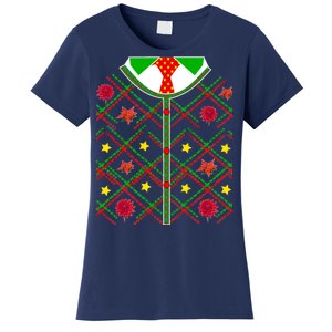 Ugly Christmas Cardigan Tie Sweater Women's T-Shirt