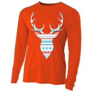 Ugly Christmas Pattern Deer Cooling Performance Long Sleeve Crew