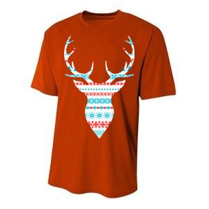 Ugly Christmas Pattern Deer Performance Sprint T-Shirt