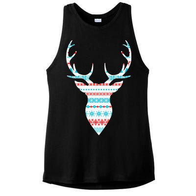 Ugly Christmas Pattern Deer Ladies PosiCharge Tri-Blend Wicking Tank