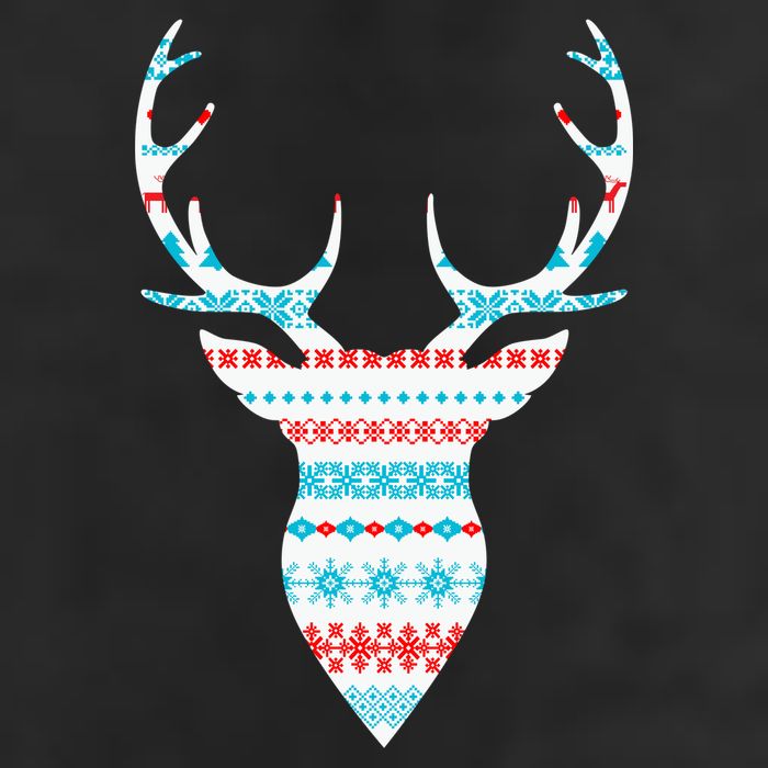 Ugly Christmas Pattern Deer 7 Panel Mesh Trucker Snapback Hat