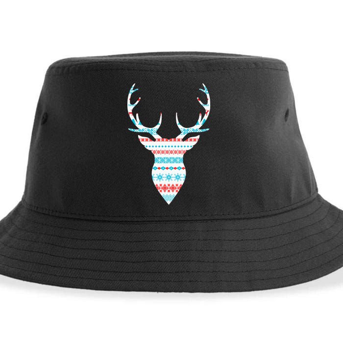 Ugly Christmas Pattern Deer Sustainable Bucket Hat